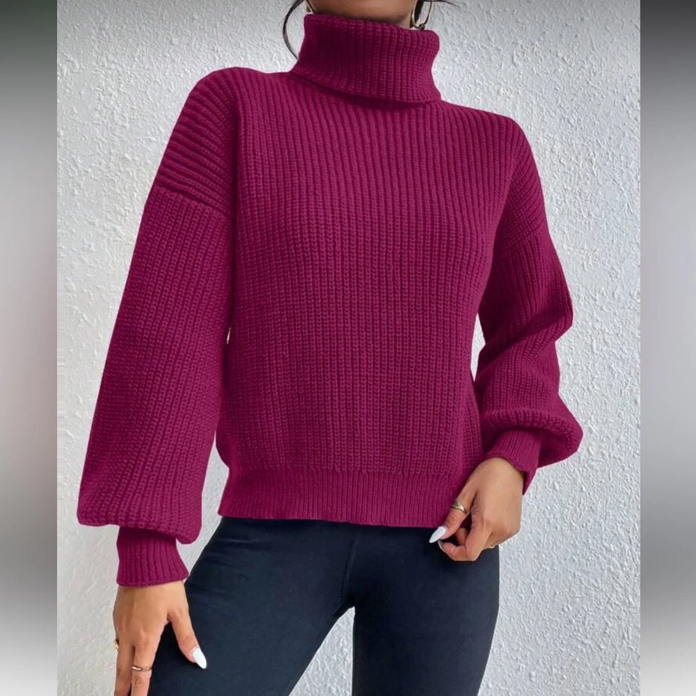 Pink Turtleneck Sweater